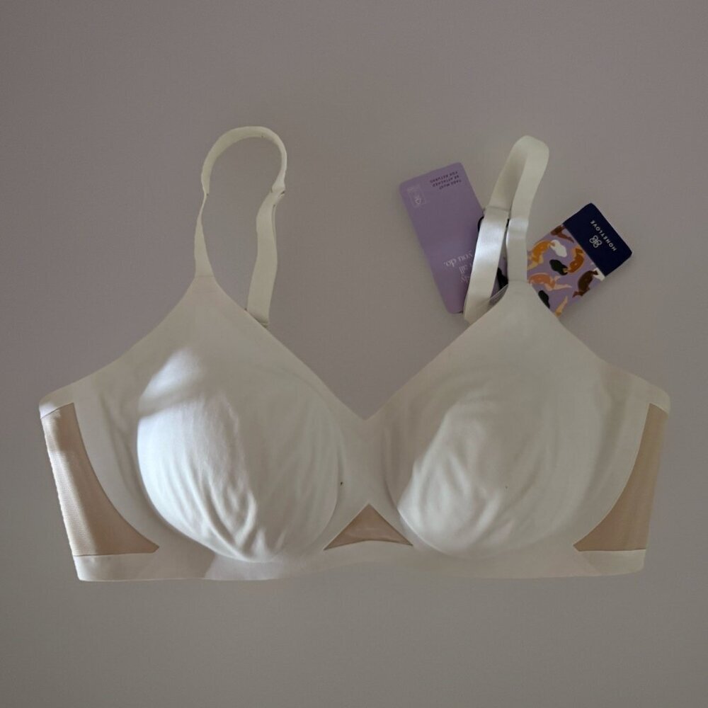 Honeylove Bra SZ 38B/ C‎ Molded Cups Tan Interior Wireless Comfort